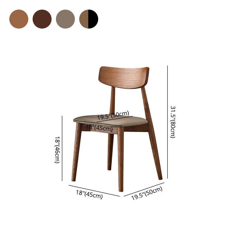 Hedendaagse houten eetkamerstoel Open Back Dining Side Chair (set van 2)