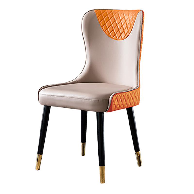 Sillas de comedor de cuero de PU de estilo contemporáneo Silla con respaldo tapizado para cocina