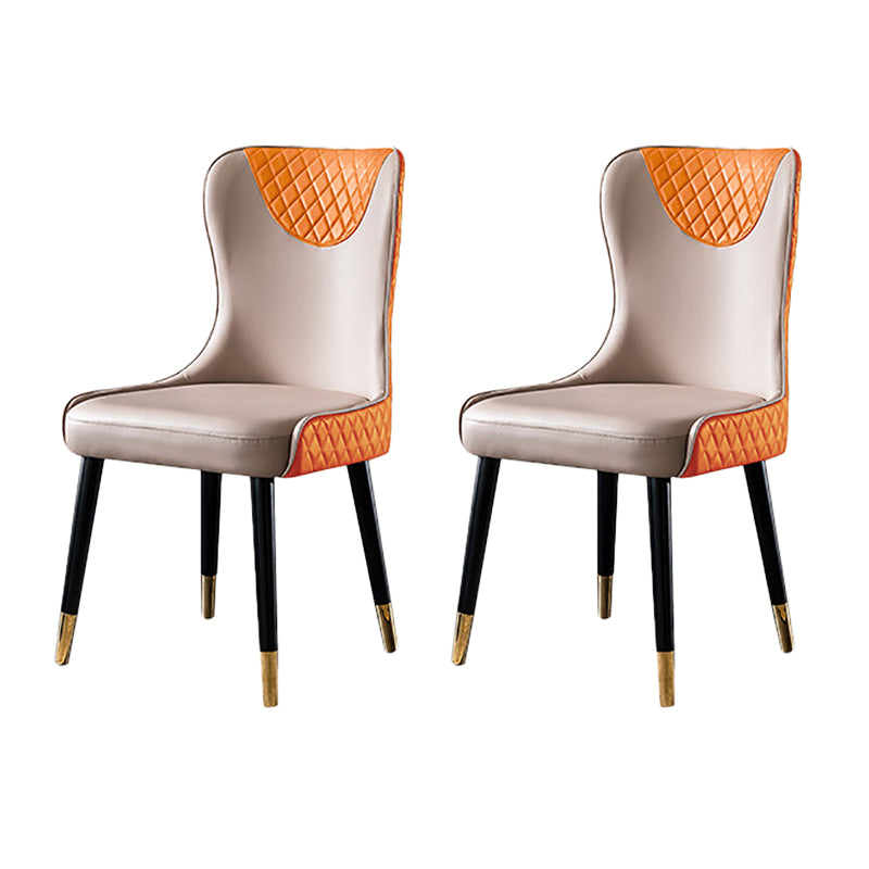 Sillas de comedor de cuero de PU de estilo contemporáneo Silla con respaldo tapizado para cocina