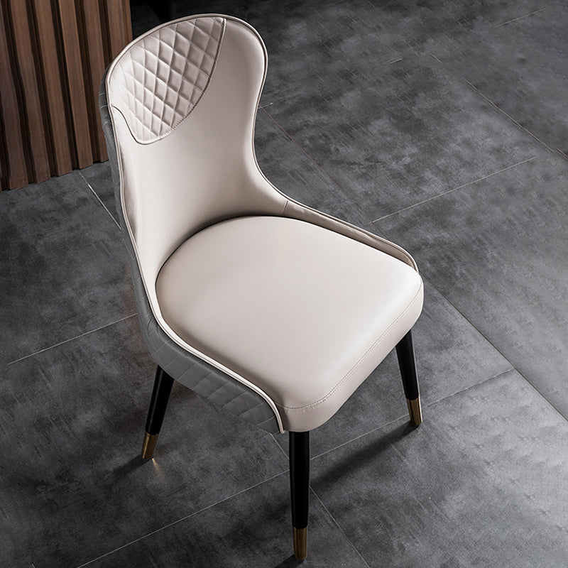 Sillas de comedor de cuero de PU de estilo contemporáneo Silla con respaldo tapizado para cocina