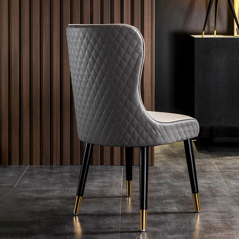 Sillas de comedor de cuero de PU de estilo contemporáneo Silla con respaldo tapizado para cocina