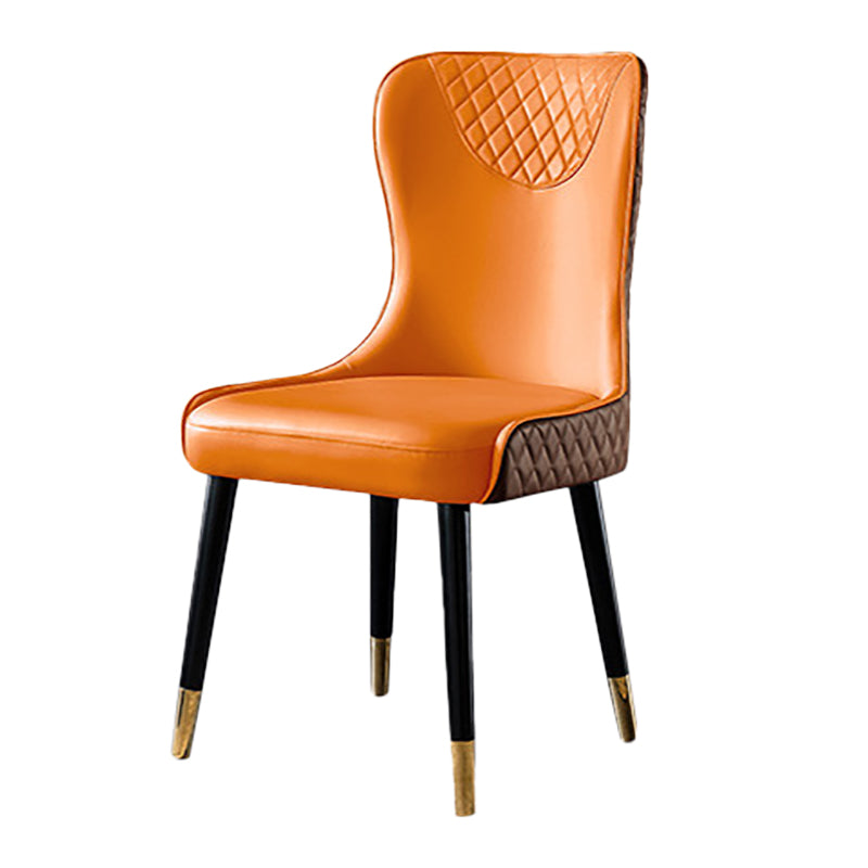 Sillas de comedor de cuero de PU de estilo contemporáneo Silla con respaldo tapizado para cocina