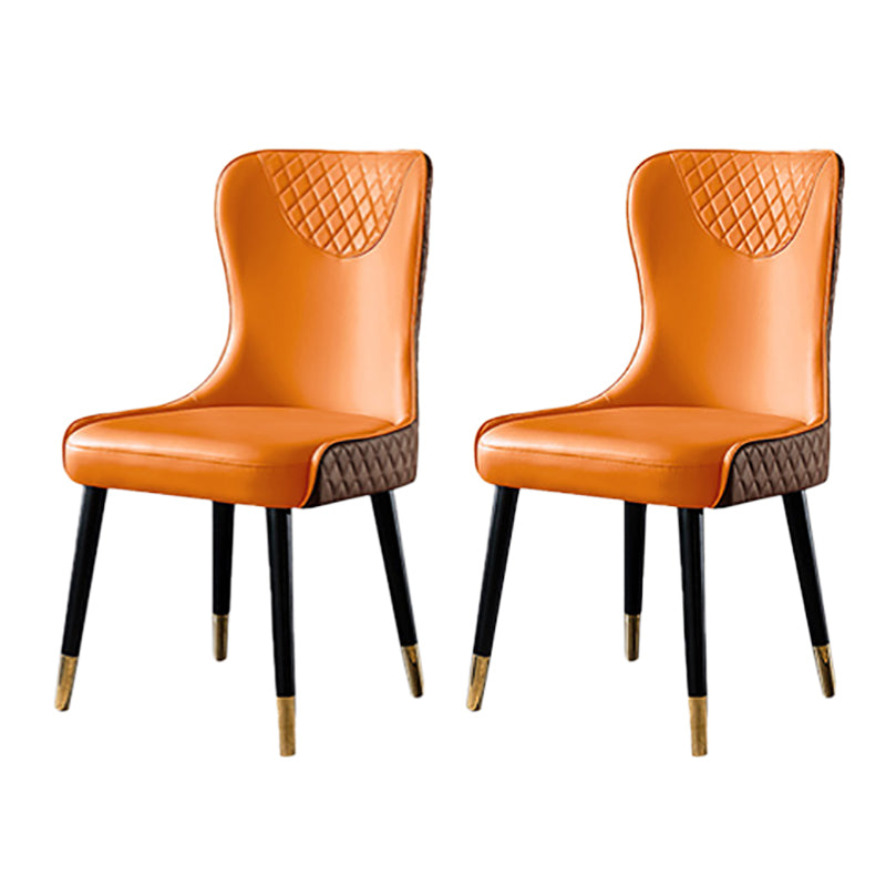 Sillas de comedor de cuero de PU de estilo contemporáneo Silla con respaldo tapizado para cocina