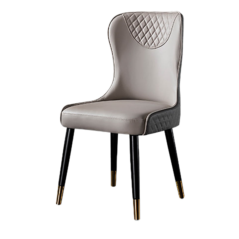 Sillas de comedor de cuero de PU de estilo contemporáneo Silla con respaldo tapizado para cocina