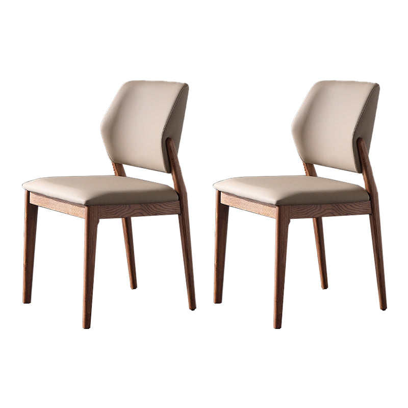 Sillas de comedor de cuero PU con respaldo abierto de estilo escandinavo (juego de 2)