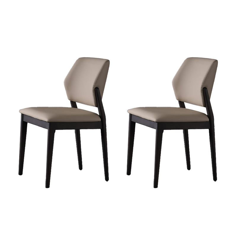 Sillas de comedor de cuero PU con respaldo abierto de estilo escandinavo (juego de 2)