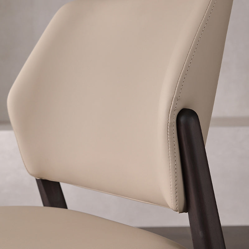 Sillas de comedor de cuero PU con respaldo abierto de estilo escandinavo (juego de 2)
