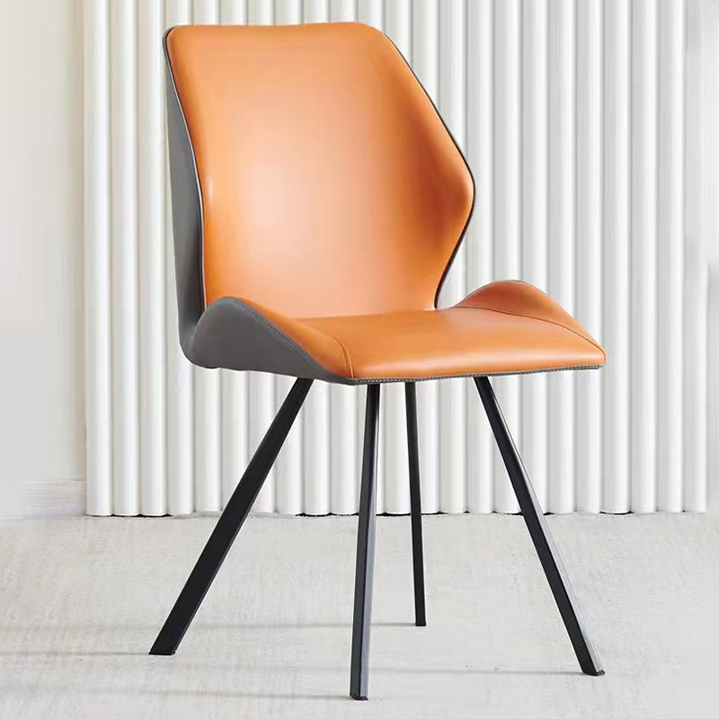 Sillas orejeras estilo moderno Sillas de comedor de cuero sin brazos (Juego de 2)