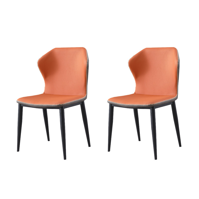 Sillas de comedor de metal industrial, silla lateral sin brazos para uso doméstico (juego de 2)