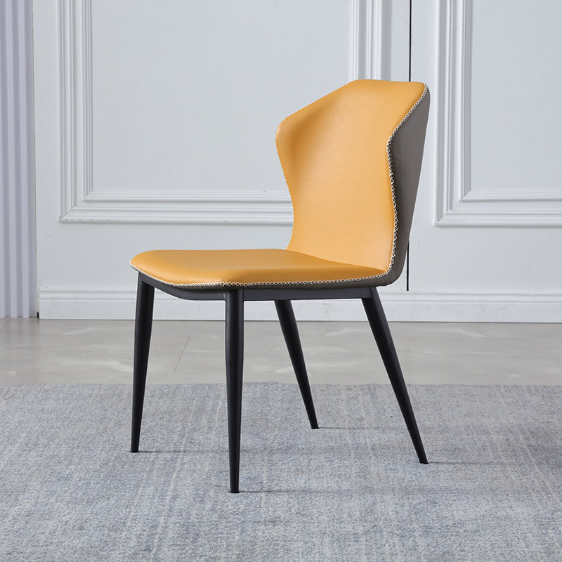 Sillas de comedor de metal industrial, silla lateral sin brazos para uso doméstico (juego de 2)