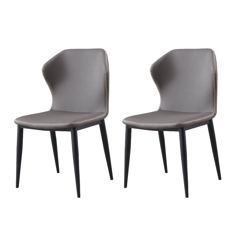 Sillas de comedor de metal industrial, silla lateral sin brazos para uso doméstico (juego de 2)