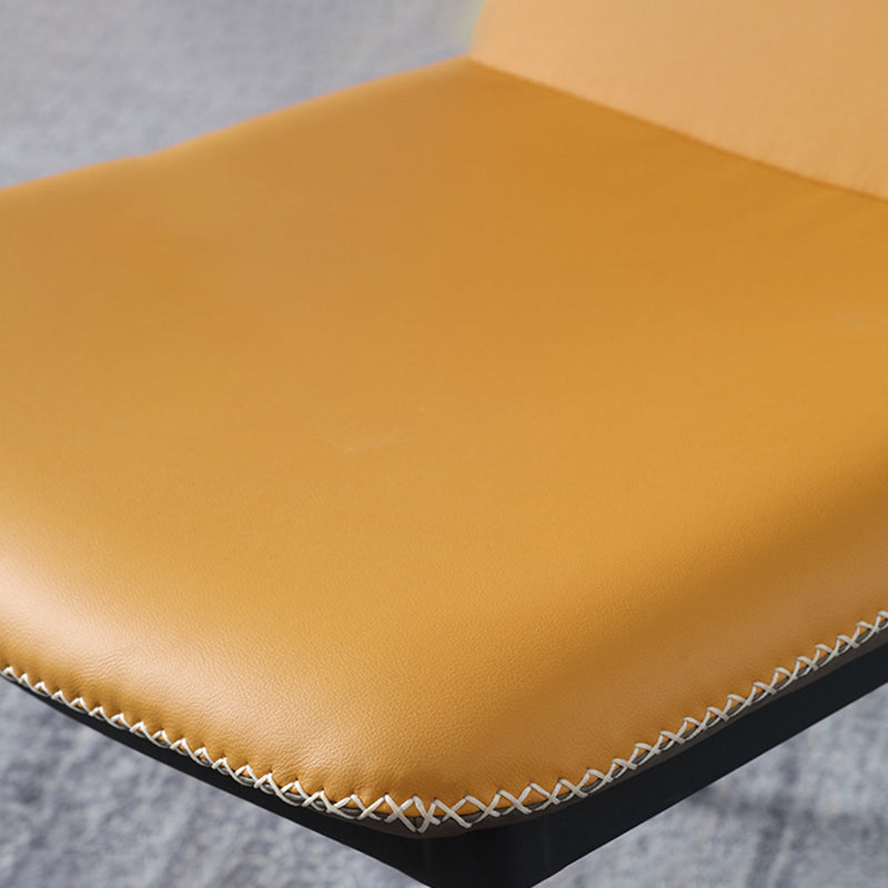 Sillas de comedor de metal industrial, silla lateral sin brazos para uso doméstico (juego de 2)