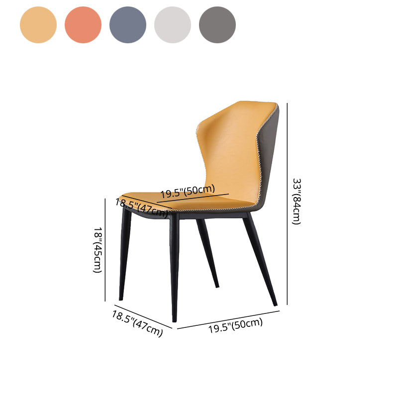 Sillas de comedor de metal industrial, silla lateral sin brazos para uso doméstico (juego de 2)