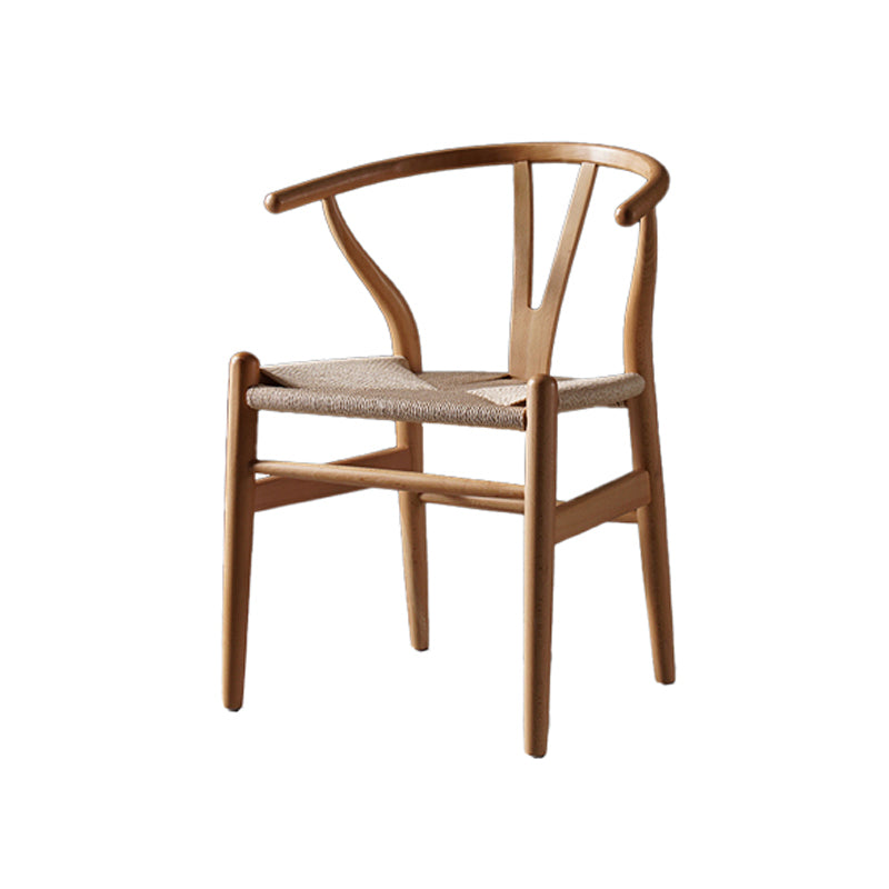 Silla de comedor de madera de estilo escandinavo Silla Wishbone con brazo