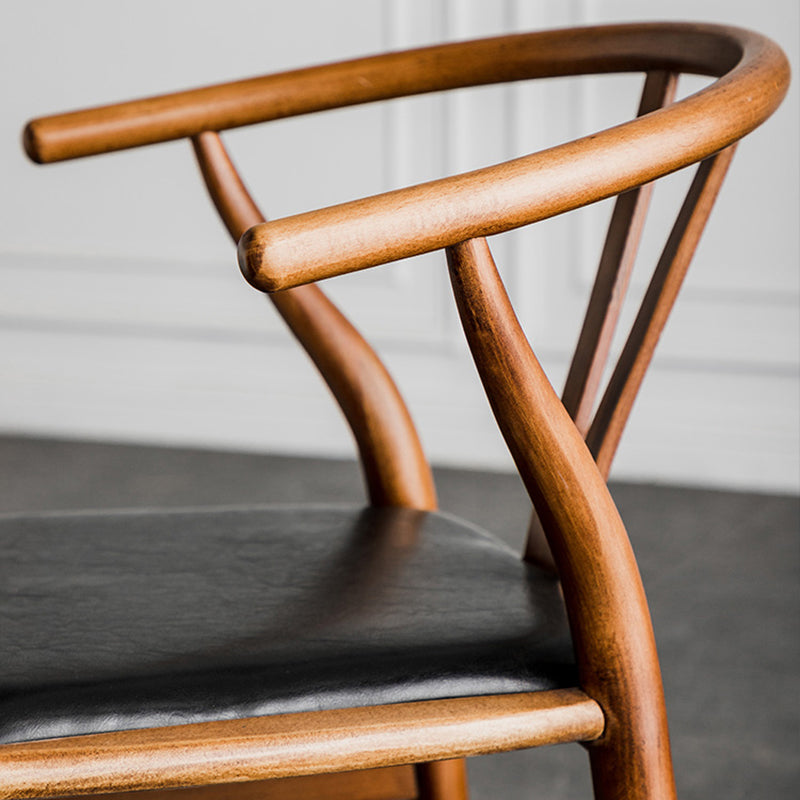 Silla de comedor de madera de estilo escandinavo Silla Wishbone con brazo