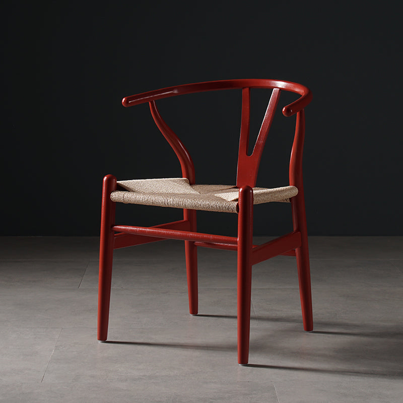 Silla de comedor de madera de estilo escandinavo Silla Wishbone con brazo