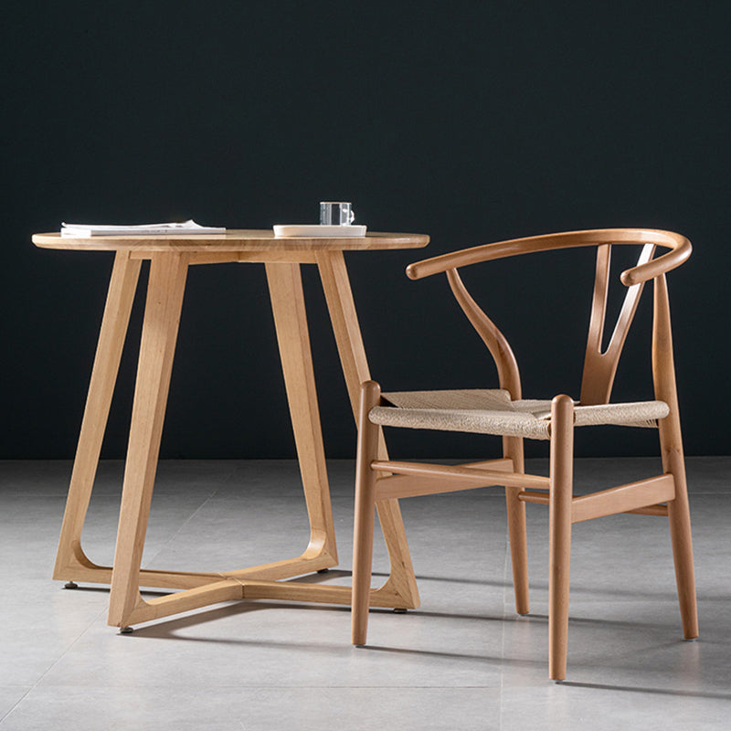 Silla de comedor de madera de estilo escandinavo Silla Wishbone con brazo