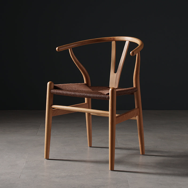 Silla de comedor de madera de estilo escandinavo Silla Wishbone con brazo
