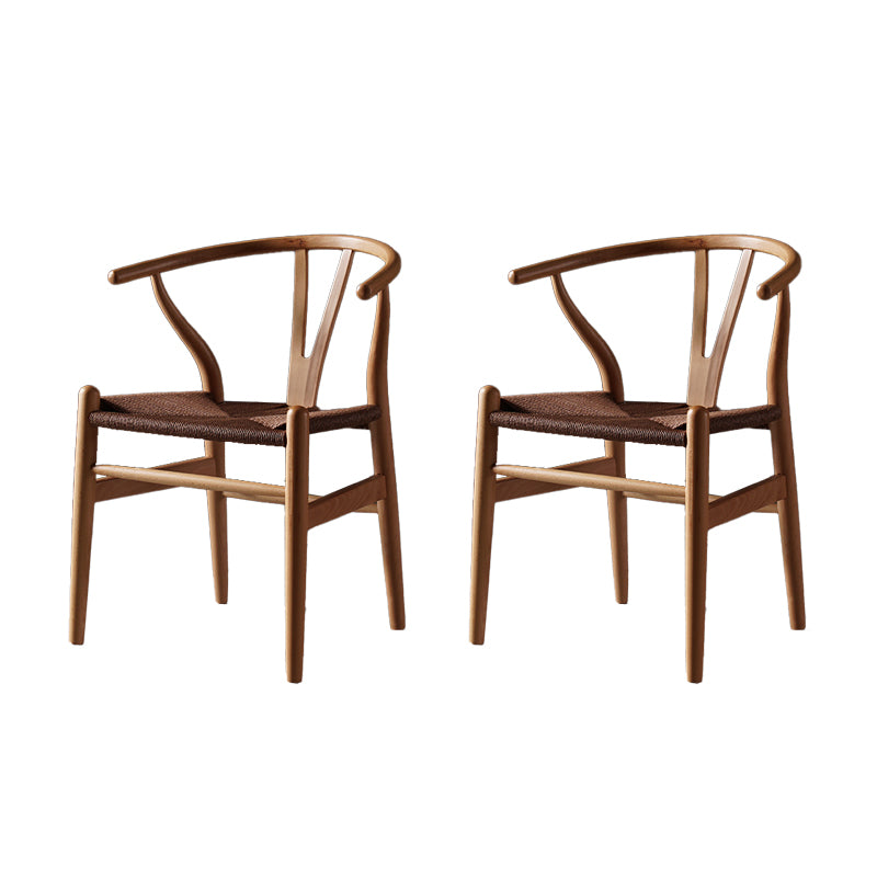 Silla de comedor de madera de estilo escandinavo Silla Wishbone con brazo
