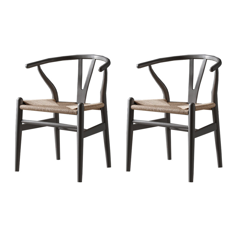 Silla de comedor de madera de estilo escandinavo Silla Wishbone con brazo