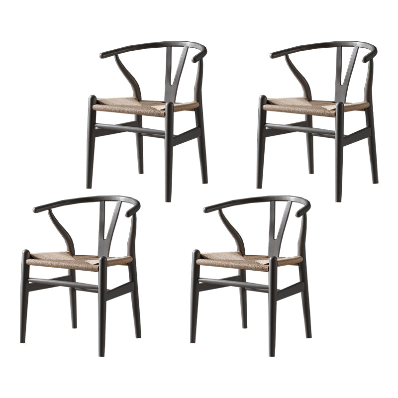 Silla de comedor de madera de estilo escandinavo Silla Wishbone con brazo