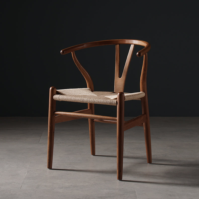Silla de comedor de madera de estilo escandinavo Silla Wishbone con brazo