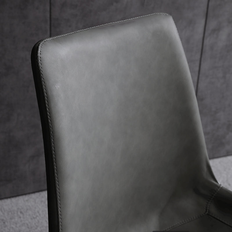 Silla auxiliar de cuero moderna para restaurante, silla de comedor con respaldo sólido y acabado mate (juego de 2)