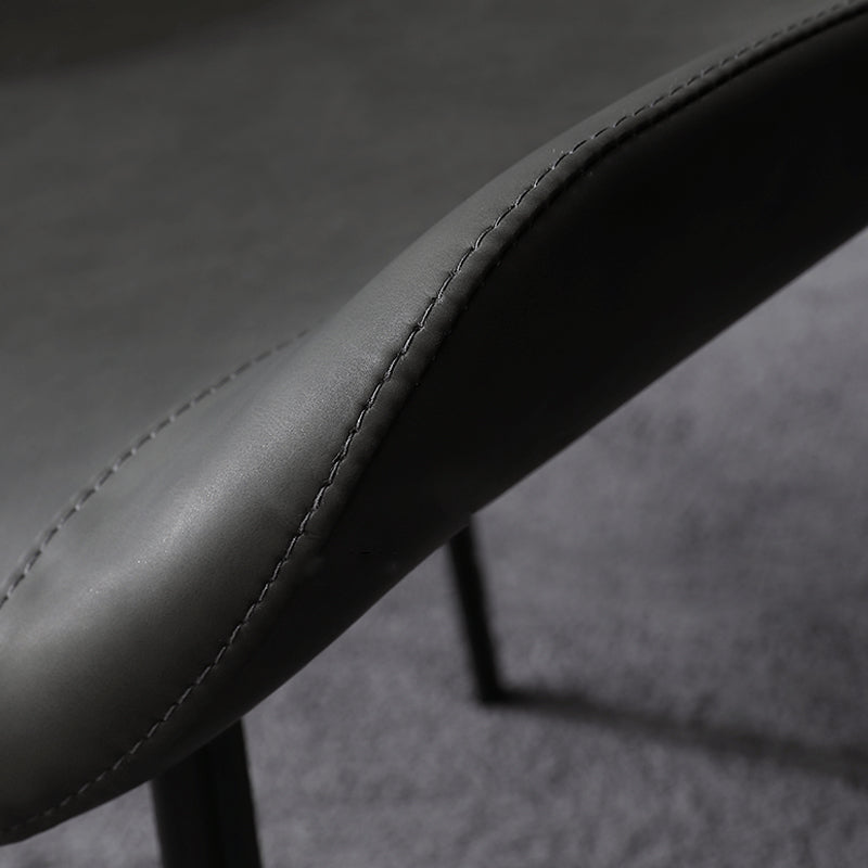 Silla auxiliar de cuero moderna para restaurante, silla de comedor con respaldo sólido y acabado mate (juego de 2)