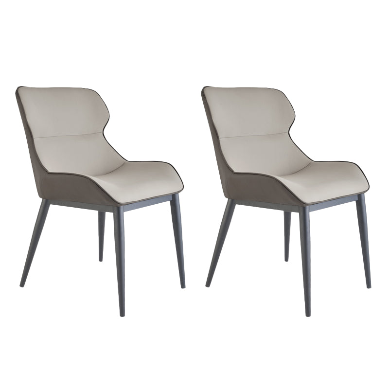 Silla auxiliar de cuero moderna para restaurante, silla de comedor con respaldo de alas y acabado mate (juego de 2)