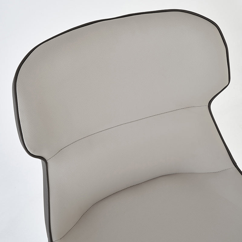 Silla auxiliar de cuero moderna para restaurante, silla de comedor con respaldo de alas y acabado mate (juego de 2)