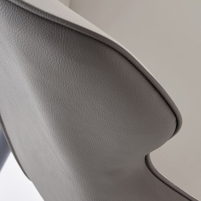 Silla auxiliar de cuero moderna para restaurante, silla de comedor con respaldo de alas y acabado mate (juego de 2)