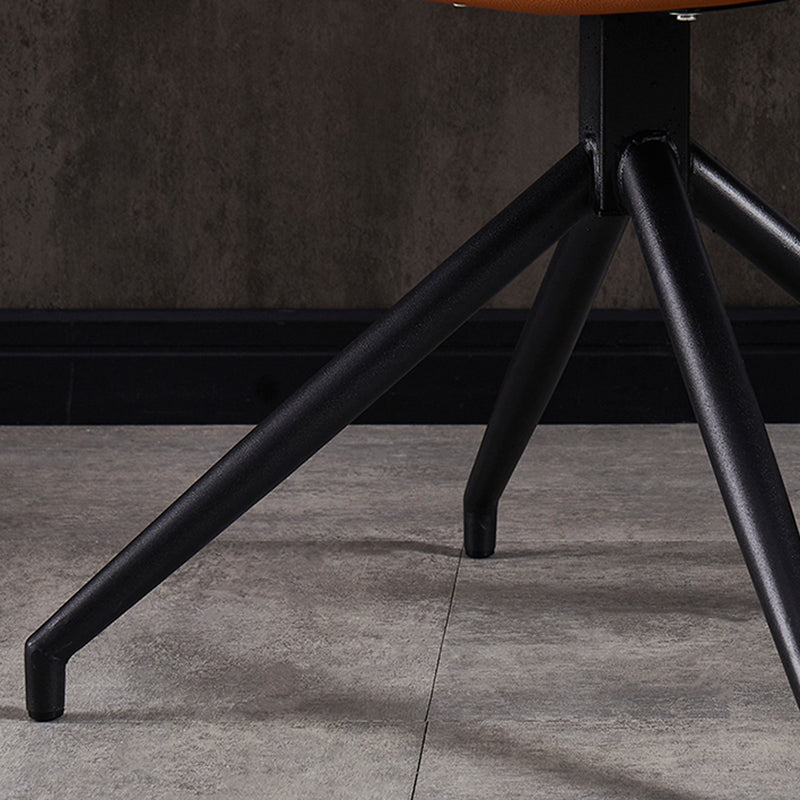 Silla auxiliar moderna de cuero para el hogar, silla de comedor con respaldo sólido y acabado mate (juego de 2)