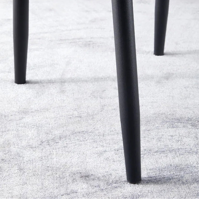 Silla auxiliar de cuero moderna para el hogar, silla de comedor con respaldo de orejas y acabado mate (juego de 2)