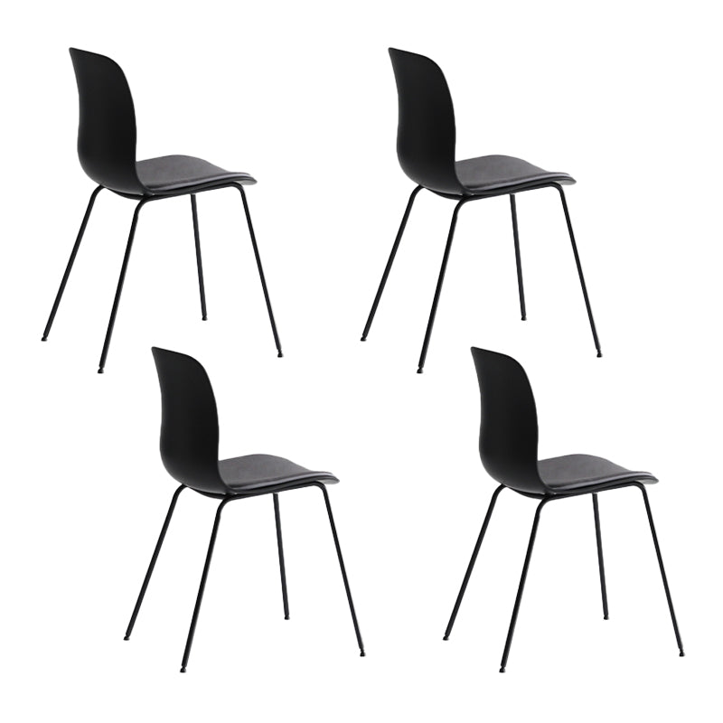 Silla lateral de cafetería industrial, acabado mate, parte trasera sólida, silla de comedor