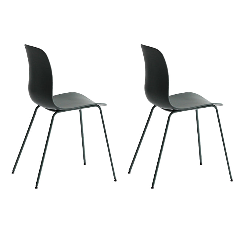 Silla lateral de cafetería industrial, acabado mate, parte trasera sólida, silla de comedor