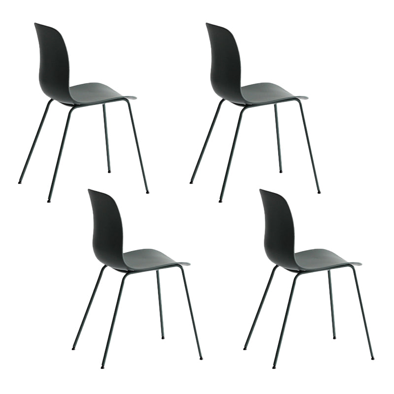 Silla lateral de cafetería industrial, acabado mate, parte trasera sólida, silla de comedor