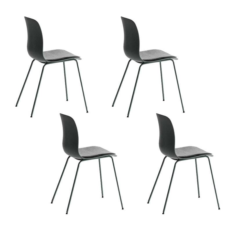 Silla lateral de cafetería industrial, acabado mate, parte trasera sólida, silla de comedor