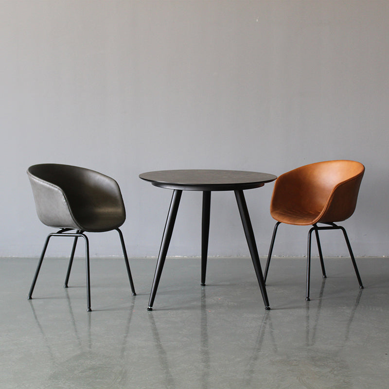 Sillón industrial para sala de reuniones con acabado mate y respaldo sólido (juego de 2)