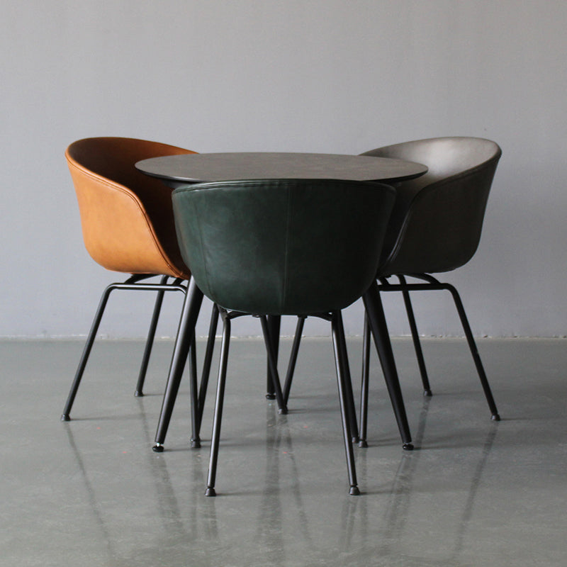 Sillón industrial para sala de reuniones con acabado mate y respaldo sólido (juego de 2)