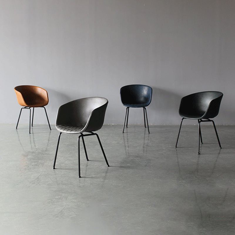 Sillón industrial para sala de reuniones con acabado mate y respaldo sólido (juego de 2)