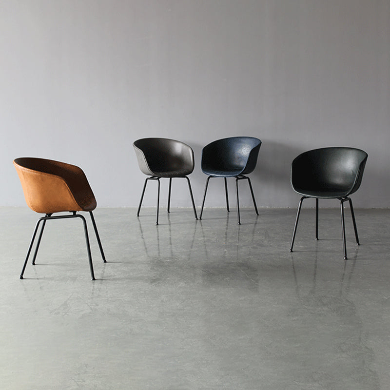 Sillón industrial para sala de reuniones con acabado mate y respaldo sólido (juego de 2)