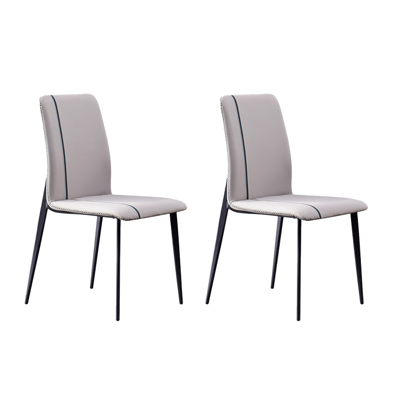 Silla Parsons de comedor de metal contemporáneo sin brazos para uso en restaurantes (juego de 2)