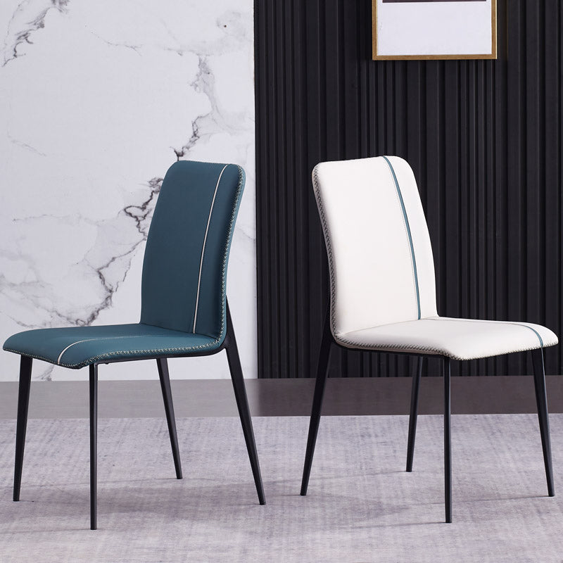 Silla Parsons de comedor de metal contemporáneo sin brazos para uso en restaurantes (juego de 2)