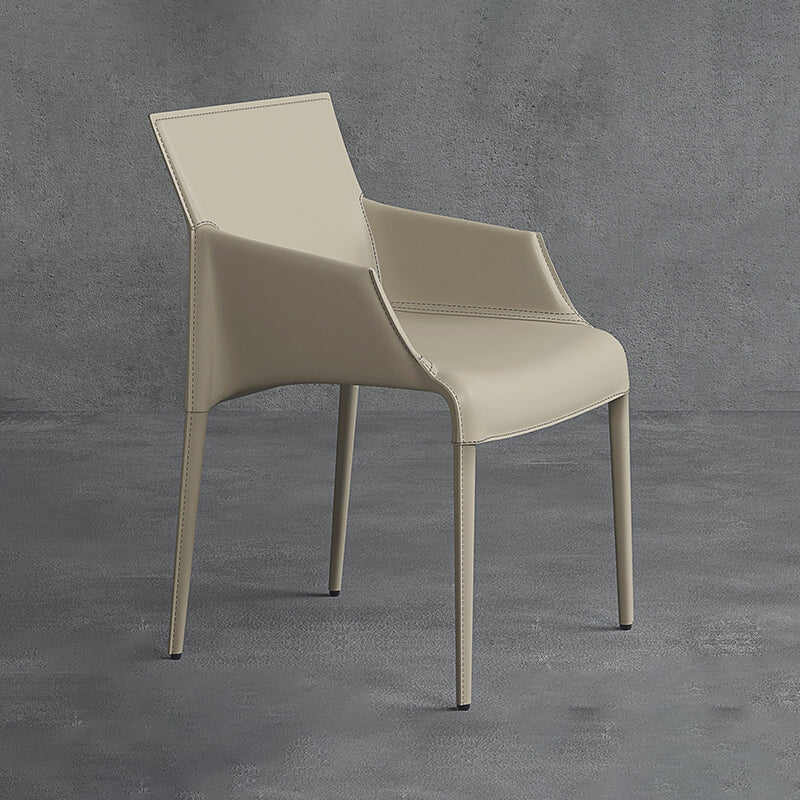 Silla de metal moderna para interiores y exteriores, silla de comedor con respaldo sólido y brazo