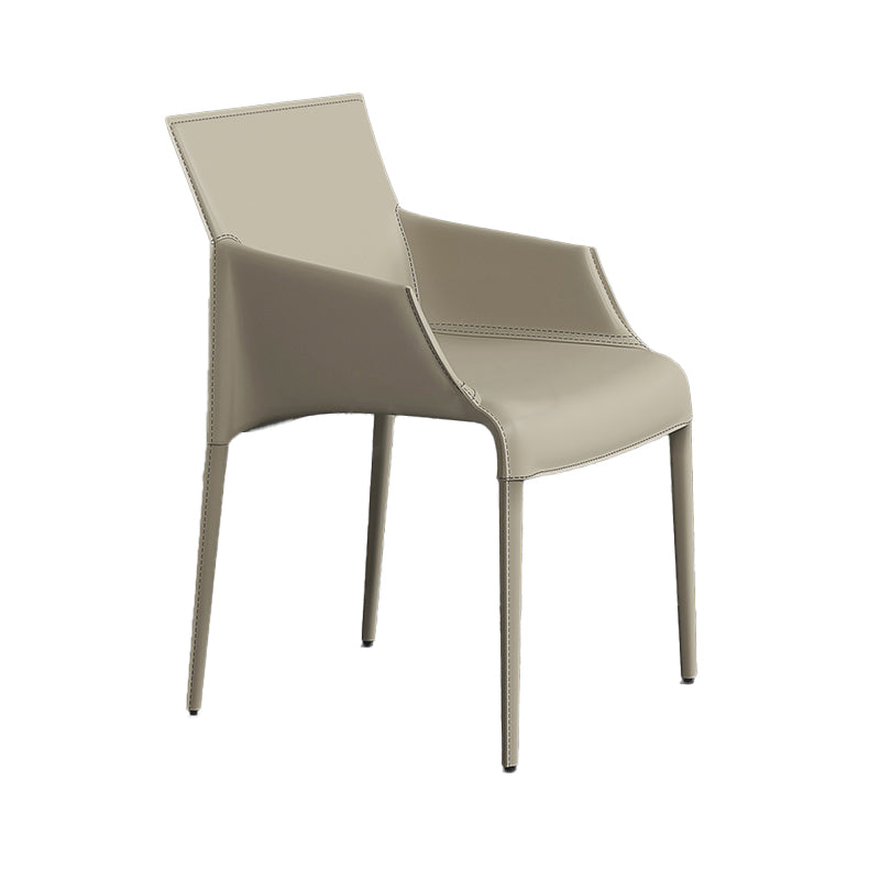 Silla de metal moderna para interiores y exteriores, silla de comedor con respaldo sólido y brazo