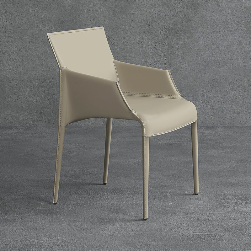 Silla de metal moderna para interiores y exteriores, silla de comedor con respaldo sólido y brazo