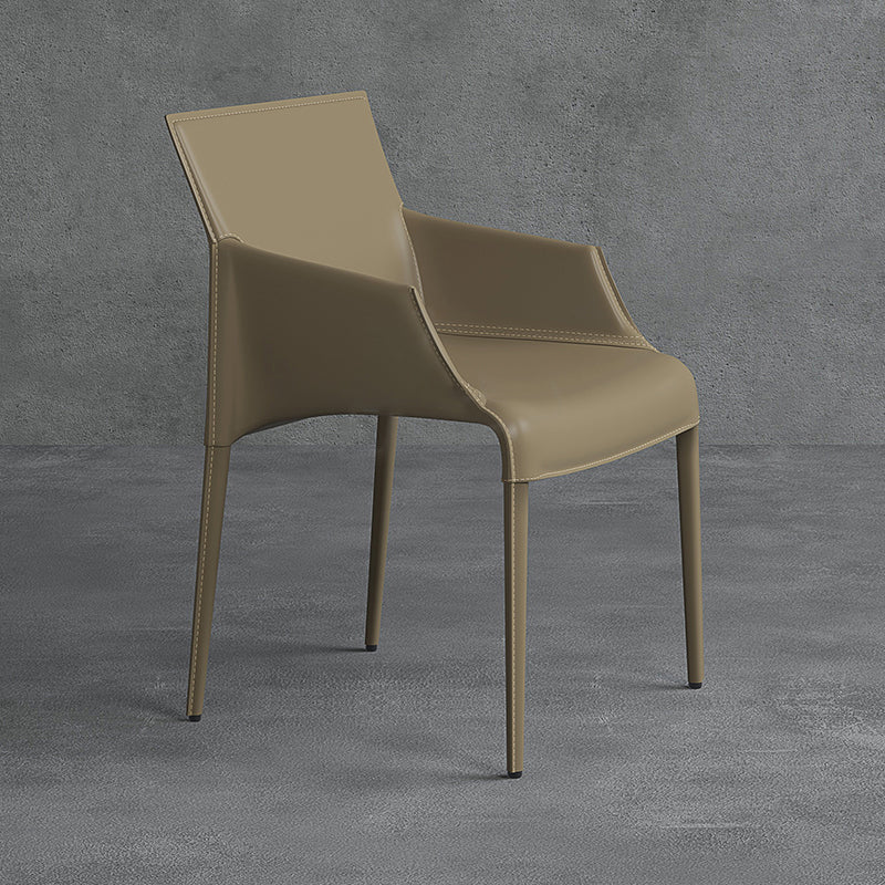 Silla de metal moderna para interiores y exteriores, silla de comedor con respaldo sólido y brazo