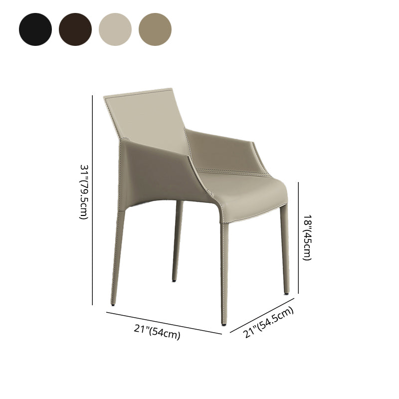 Silla de metal moderna para interiores y exteriores, silla de comedor con respaldo sólido y brazo