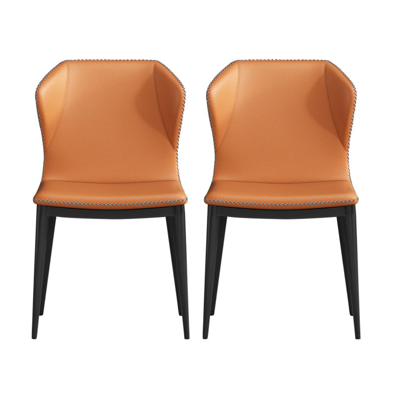 Silla de comedor moderna de piel sintética, sillas de comedor de metal para uso doméstico