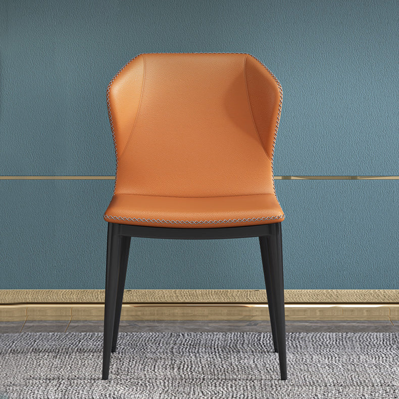 Silla de comedor moderna de piel sintética, sillas de comedor de metal para uso doméstico
